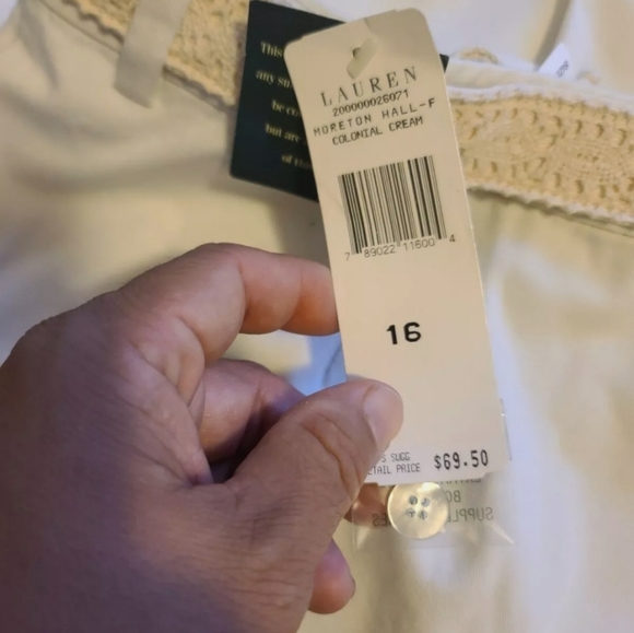 Women's Ralph Lauren Cream Pants With Belt Size 16 NWT - Picture 7 of 7